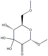 alpha-D-erythro-Hexopyranoside-2,3-diulose, methyl 6-O-methyl-, 3-hydrate (9CI) 结构式