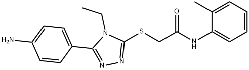 2-{[5-(4-aminophenyl)-4-ethyl-4H-1,2,4-triazol-3-yl]sulfanyl}-N-(2-methylphenyl)acetamide 结构式