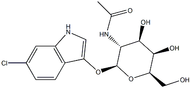 6-氯-3-吲哚基 N-乙酰基-Β-D-氨基半乳糖苷 结构式
