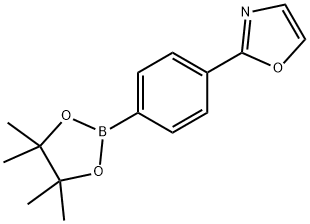 2-[4-(4,4,5,5-四甲基-[1,3,2]二氧硼戊环基-2)-苯基]-恶唑 结构式