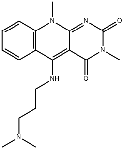 5-[[3-Dimethylamino)propyl]amino]-3,10-dimethylpyrimido[4,5-b]quinoline-2,4(3H,10H)-dionedihydrochloride 结构式