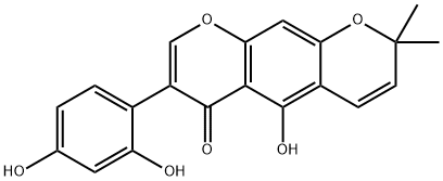 5-Hydroxy-3-(2,4-dihydroxyphenyl)-8,8-dimethyl-4H,8H-benzo[1,2-b:5,4-b']dipyran-4-one 结构式