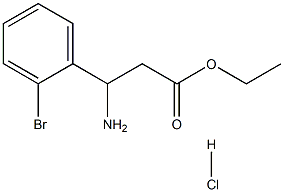 3-氨基-3-(2-溴苯基)丙酸乙酯,盐酸盐 结构式