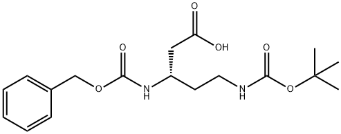 (S)-N-beta-Cbz-N-delta-(Tert-Butoxy)Carbonyl 3,5-diaminopentanoic acid 结构式
