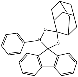 2'-Phenyldispiro[9H-fluorene-9,3'-[1,4,2]oxathiazolidine-5',2''-tricyclo[3.3.1.13,7]decane] 结构式