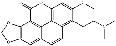 3-[2-(Dimethylamino)ethyl]-2-methoxy-10H-[1,3]dioxolo[6,7]phenanthro[4,5-bcd]pyran-10-one 结构式