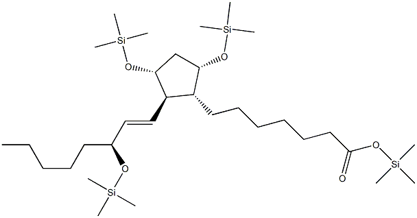 (9α,11α,13E,15S)-9,11,15-Tris[(trimethylsilyl)oxy]prost-13-en-1-oic acid trimethylsilyl ester 结构式