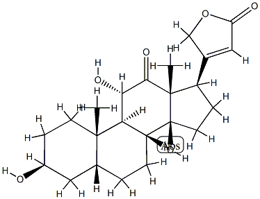 3β,11α,14-Trihydroxy-12-oxo-5β-card-20(22)-enolide 结构式