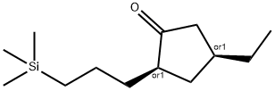 Cyclopentanone, 4-ethyl-2-[3-(trimethylsilyl)propyl]-, (2R,4S)-rel- (9CI) 结构式