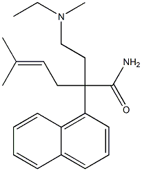 α-[2-(Ethylmethylamino)ethyl]-α-(3-methyl-2-butenyl)-1-naphthaleneacetamide 结构式