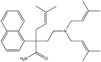α-[2-[Bis(3-methyl-2-butenyl)amino]ethyl]-α-(3-methyl-2-butenyl)-1-naphthaleneacetamide 结构式