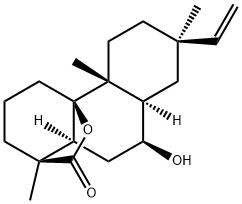 (1S)-7β-Ethenyl-1,3,4,4b,5,6,7,8,8aα,9,10,10aα-dodecahydro-9β-hydroxy-1,4bβ,7-trimethyl-2H-4aβ,1β-(epoxymethano)phenanthren-12-one 结构式