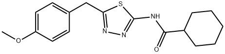 N-[5-(4-methoxybenzyl)-1,3,4-thiadiazol-2-yl]cyclohexanecarboxamide 结构式