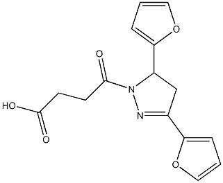 4-[3,5-di(2-furyl)-4,5-dihydro-1H-pyrazol-1-yl]-4-oxobutanoic acid 结构式