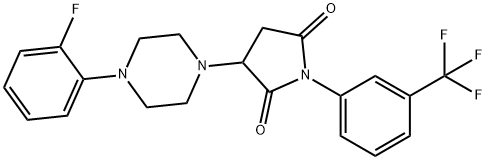 3-[4-(2-fluorophenyl)piperazin-1-yl]-1-[3-(trifluoromethyl)phenyl]pyrrolidine-2,5-dione 结构式