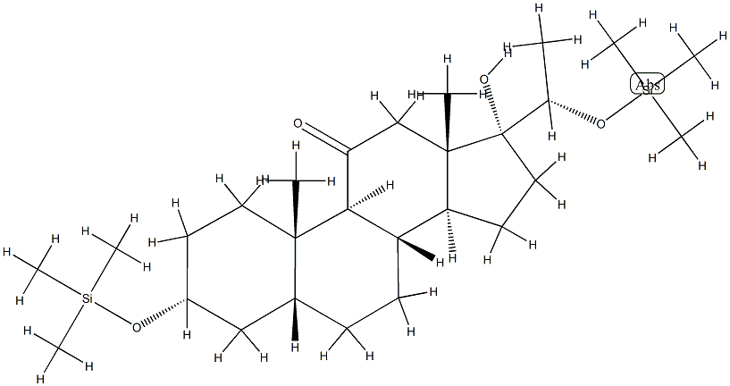 (20S)-17-Hydroxy-3α,20-bis(trimethylsiloxy)-5β-pregnan-11-one 结构式