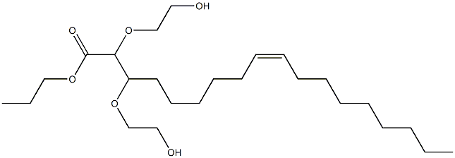 含Α-氢-Ω-羟基环氧乙烷的聚合物与1,2,3-丙三醇-Z-单-9-十八碳烯酸酯的醚 结构式