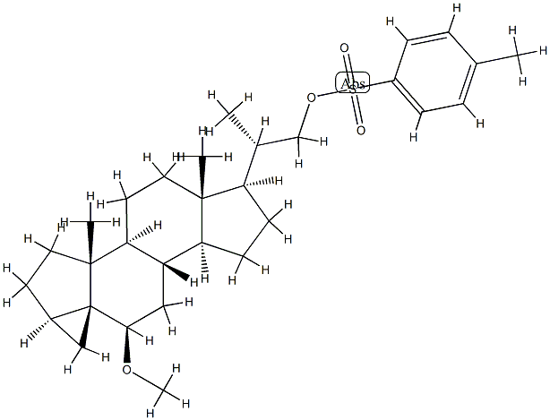 (20S)-6-METHOXY-20-(P-TOLUENESULFONOXY-METHYL)-3B,5-CYCLO-5A-PREGNANE 结构式