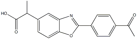 2-(4-Acetylphenyl)-α-methyl-5-benzoxazoleacetic acid 结构式