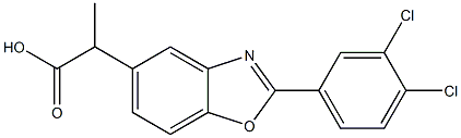 2-(3,4-Dichlorophenyl)-α-methyl-5-benzoxazoleacetic acid 结构式