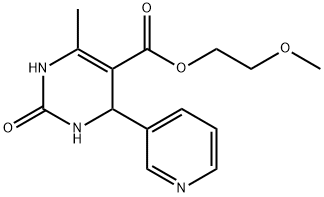 5-Pyrimidinecarboxylicacid,1,2,3,4-tetrahydro-6-methyl-2-oxo-4-(3-pyridinyl)-,2-methoxyethylester(9CI) 结构式
