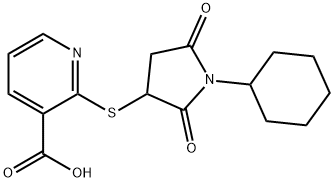 2-[(1-cyclohexyl-2,5-dioxo-3-pyrrolidinyl)sulfanyl]nicotinic acid 结构式