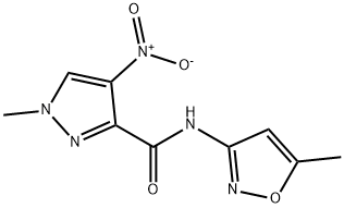 1H-Pyrazole-3-carboxamide,1-methyl-N-(5-methyl-3-isoxazolyl)-4-nitro-(9CI) 结构式