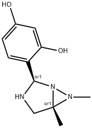 1,3-Benzenediol, 4-[(2R,5S)-5,6-dimethyl-1,3,6-triazabicyclo[3.1.0]hex-2-yl]-, rel- (9CI) 结构式