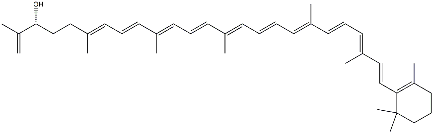 1-[(1E,3E,5E,7E,9E,11E,13E,15E,17E,19E,23R)-3,7,12,16,20,24-Hexamethyl-23-hydroxy-1,3,5,7,9,11,13,15,17,19,24-pentacosaneundecen-1-yl]-2,6,6-trimethyl-1-cyclohexene 结构式