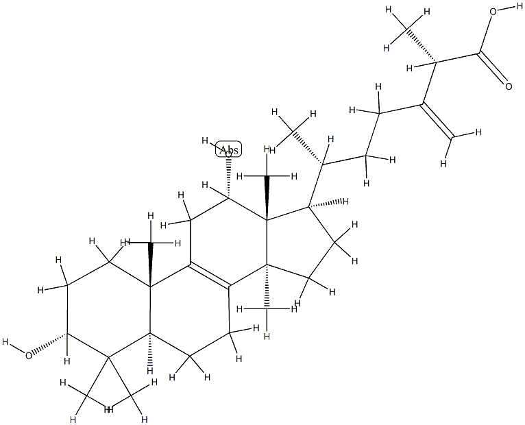 (25S)-24-Methylene-3α,12α-dihydroxylanost-8-en-26-oic acid 结构式