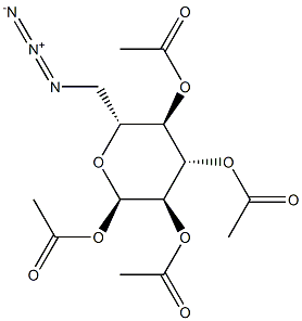 四-O-乙酰基-6-叠氮基-6-脱氧-ALPHA-D-吡喃葡萄糖 结构式