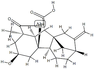 3α,4aα-Dihydroxy-1β-methyl-8-methylenegibbane-1α,10β-dicarboxylic acid 1,4a-lactone 结构式