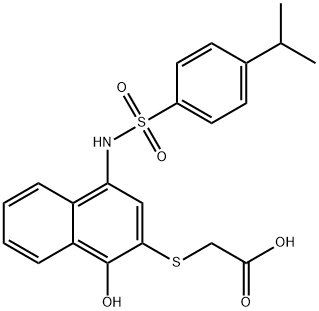 [(1-hydroxy-4-{[(4-isopropylphenyl)sulfonyl]amino}-2-naphthyl)sulfanyl]acetic acid 结构式