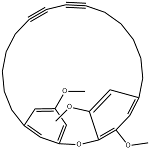 5,24,25-Trimethoxy-2-oxatricyclo[20.2.2.13,7]heptacosa-3,5,7(27),22,24(1),25-hexene-13,15-diyne 结构式