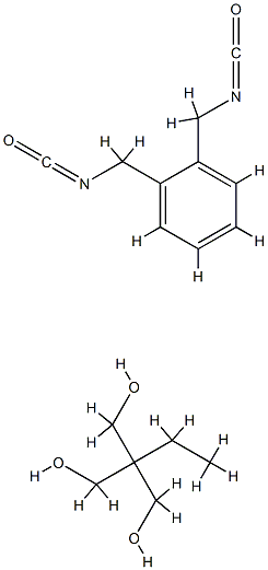 2-乙基-2-(羟甲基)-1,3-丙二醇与双(异氰酸根合甲基)苯的聚合物 结构式