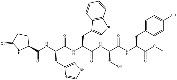 杂质多肽PYROGLUTAMYL-HISTIDYL-TRYPTOPHYL-SERYL-TYROSYL METHYL ESTER 结构式