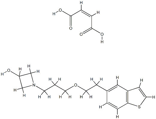 1-(3-(2-(苯并[B]噻吩-5-基)乙氧基)丙基)氮杂环丁烷-3-醇 马来酸 结构式