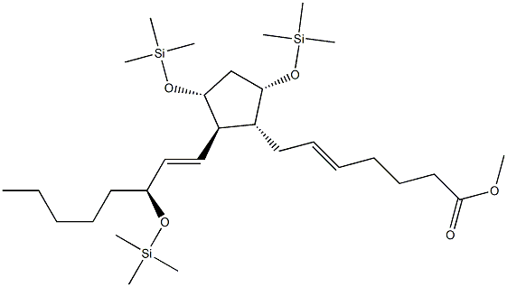 (5Z,13E,15S)-9α,11α,15-Tris[(trimethylsilyl)oxy]prosta-5,13-dien-1-oic acid methyl ester 结构式