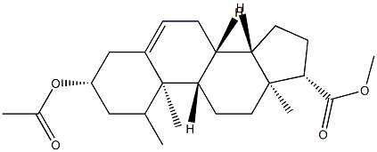 3β-(Acetyloxy)-17-methylandrost-5-ene-17β-carboxylic acid methyl ester 结构式
