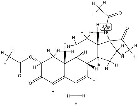 2α,17-Bis(acetyloxy)-6-methylpregna-4,6-diene-3,20-dione 结构式