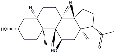 3β,11α-Dihydroxy-5β-pregnan-20-one 结构式
