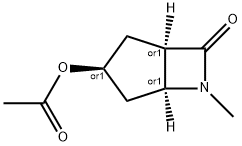 6-Azabicyclo[3.2.0]heptan-7-one,3-(acetyloxy)-6-methyl-,(1R,3S,5S)-rel-(9CI) 结构式