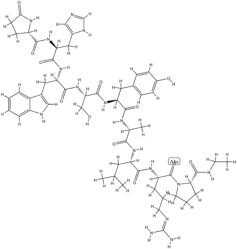 促黄体激素释放激素(D-丙氨酸^<6^>)类似物 结构式
