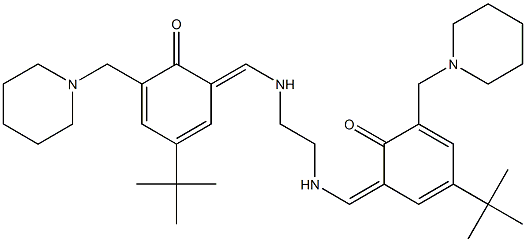 2,2′-[1,2-乙烷二基双[(E)-(次氮基次甲基)]]双[4-(叔丁基)-6-(1-哌啶基甲基)苯酚 结构式