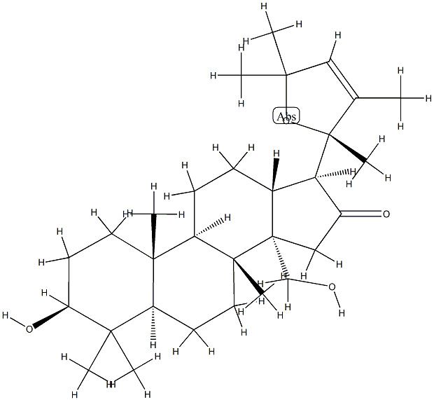 (20S)-20,24-Epoxy-3β,30-dihydroxy-22,24-dimethyl-26,27-dinor-5α-dammar-22-en-16-one 结构式