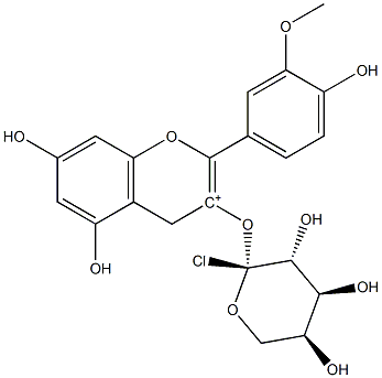 氯化芍药素-3-O-阿拉伯糖苷 结构式