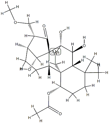 (14R,16R)-1α-Acetoxy-7α,20-epoxy-6β,7,14-trihydroxy-17-methoxykaurane-15-one 结构式