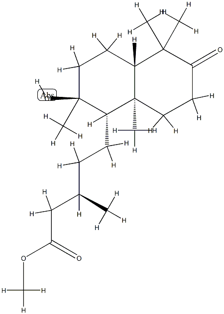 (1S,4aβ,βR)-Decahydro-2β-hydroxy-β,2,5,5,8aα-pentamethyl-6-oxo-1α-naphthalenepentanoic acid methyl ester 结构式