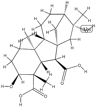 2β,8α-Dihydroxy-1β,4aα,8β-trimethylgibbane-1α,10β-dicarboxylic acid 结构式