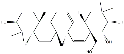 Oleana-12,15-diene-3β,21α,22α,28-tetrol 结构式